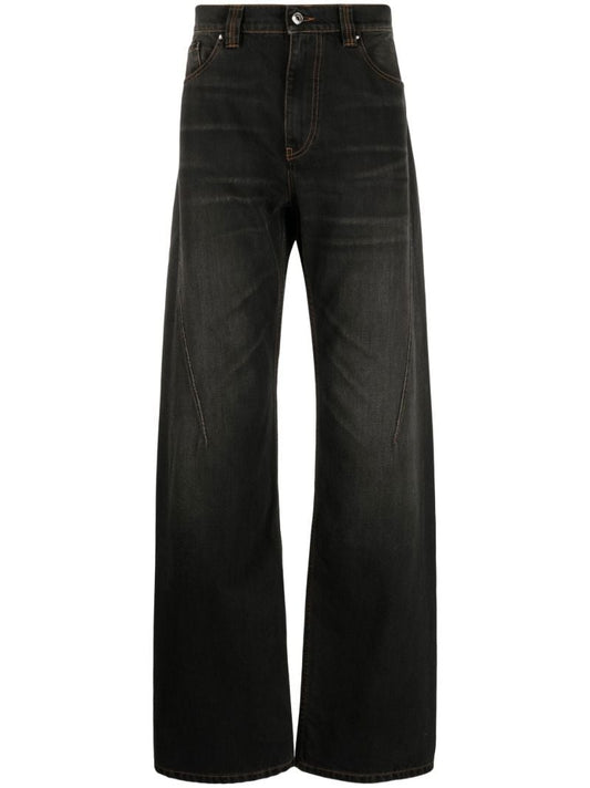 Black Straight Leg Denim Jeans