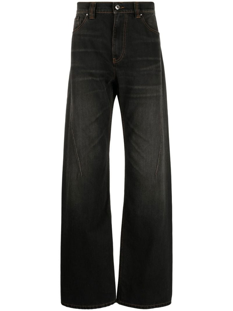Black Straight Leg Denim Jeans