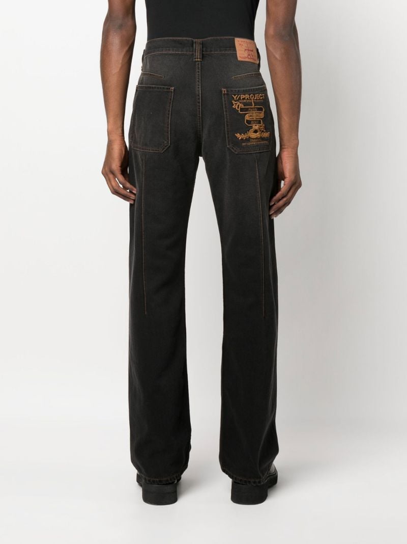 Black Straight Leg Denim Jeans