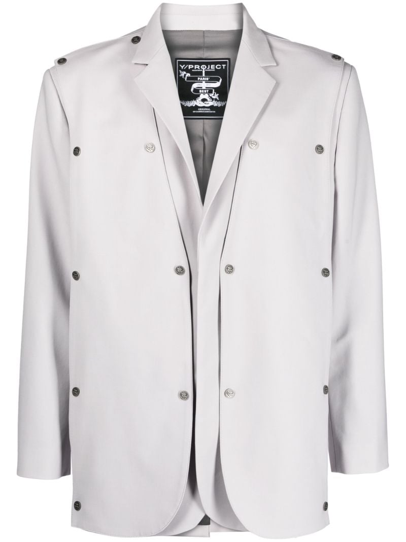 Grey Snap Panel Blazer