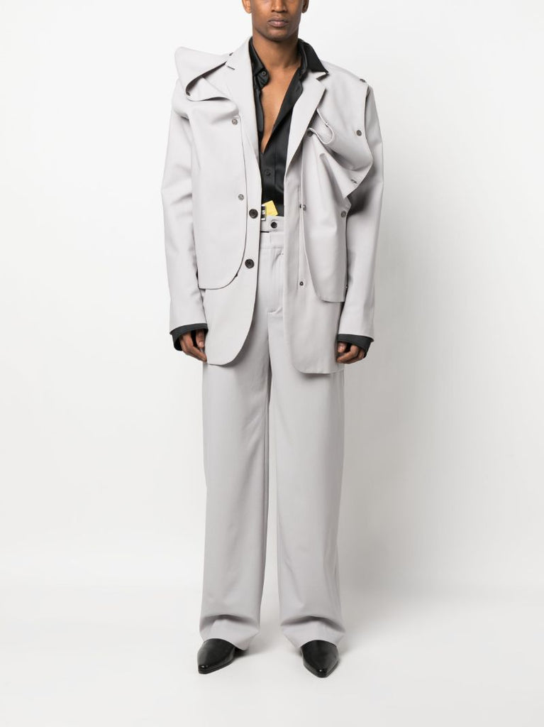 Grey Snap Panel Blazer