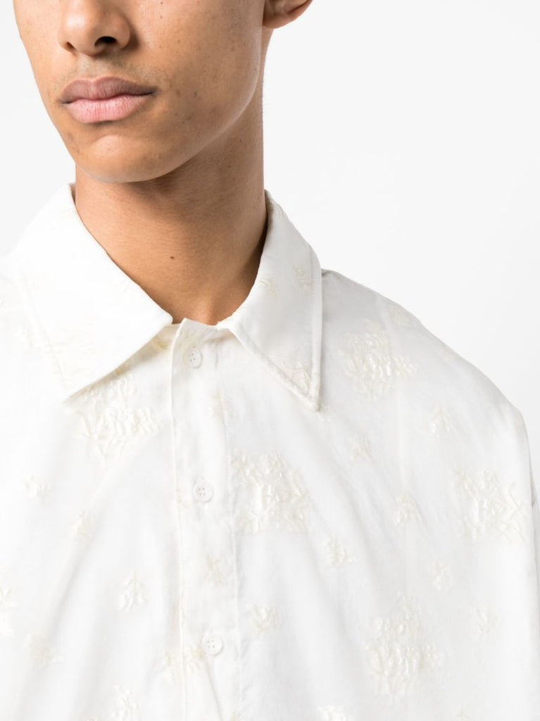 White Embroidered Long-sleeve Shirt