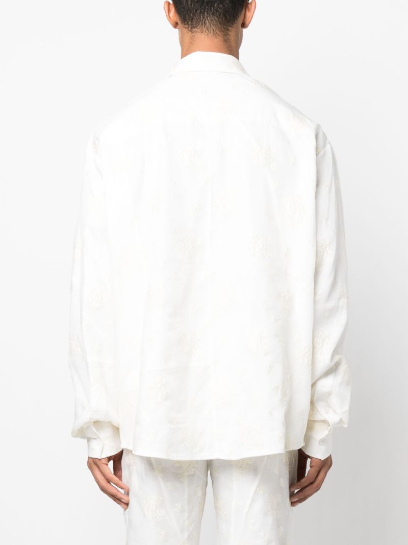 White Embroidered Long-sleeve Shirt