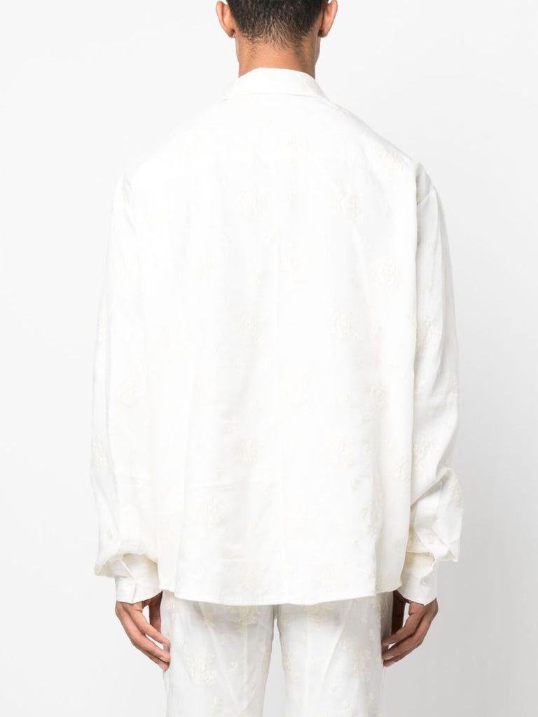 White Embroidered Long-sleeve Shirt