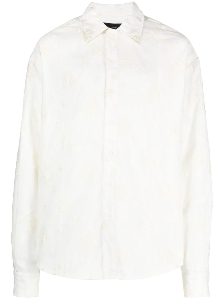 White Embroidered Long-sleeve Shirt