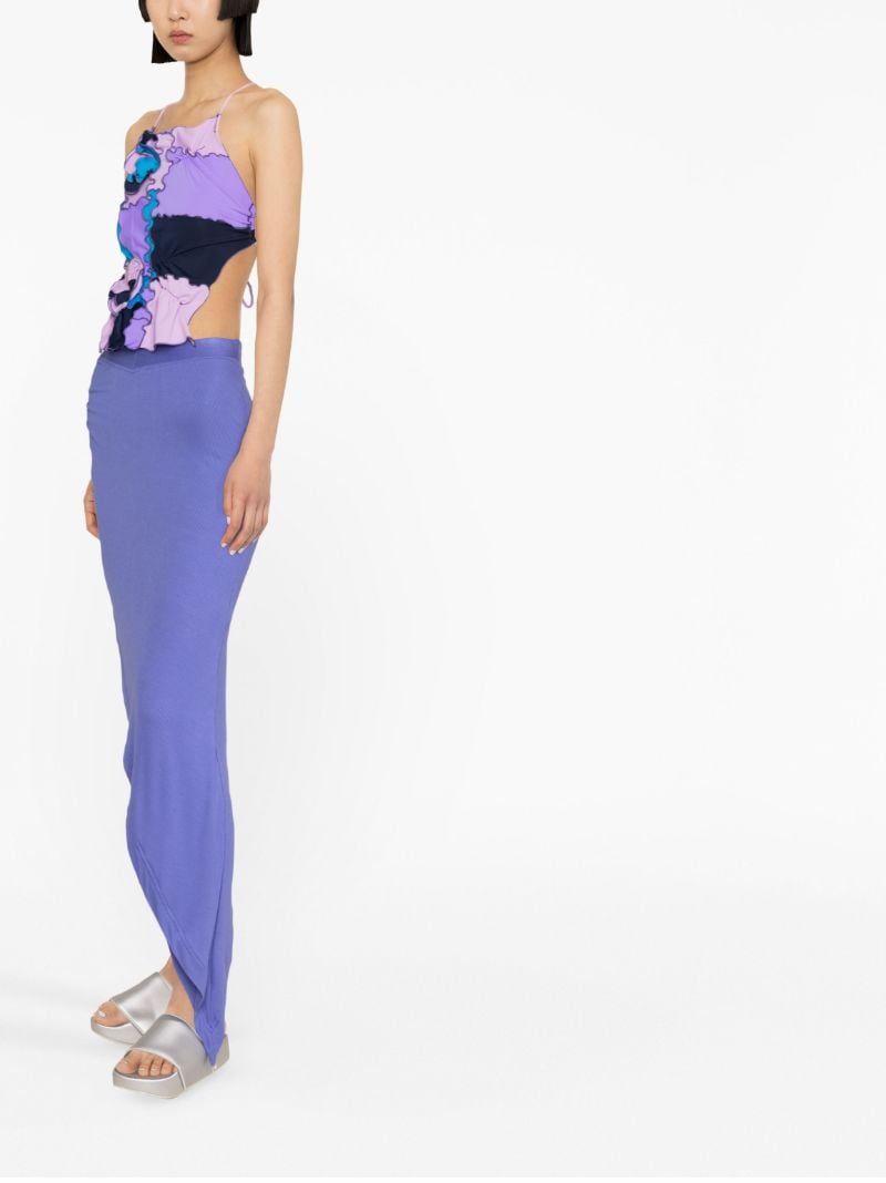 Purple Patchwork Halterneck Top
