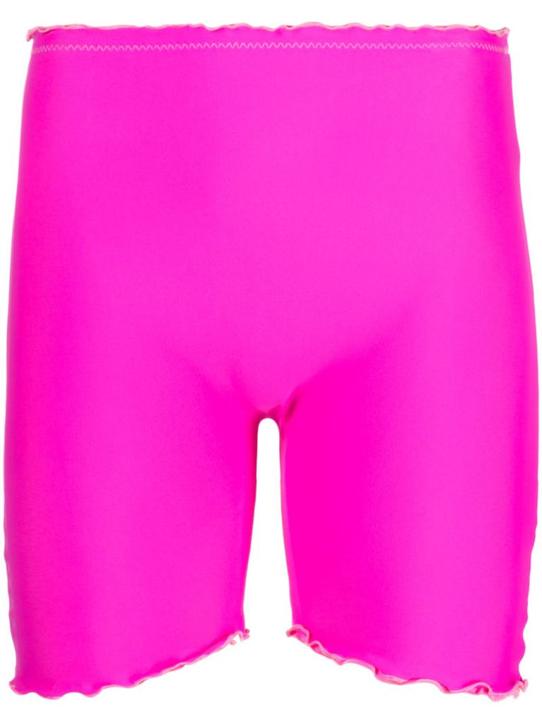 Pink Lettuce Hem Jersey Shorts