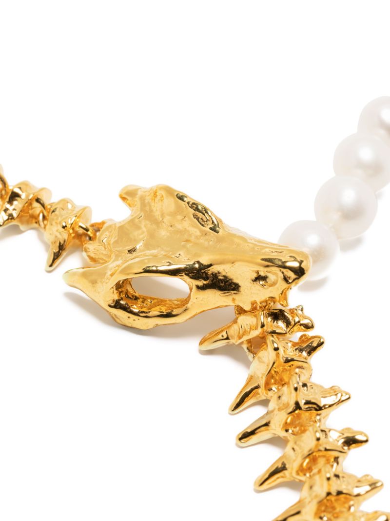 Gold-plated Dragon Pearl Long Necklace
