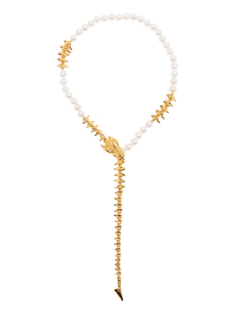 Gold-plated Dragon Pearl Long Necklace