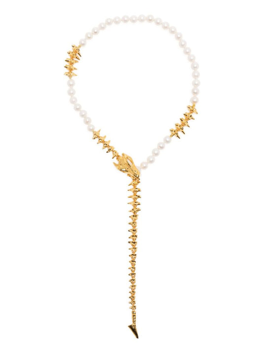 Gold-plated Dragon Pearl Long Necklace