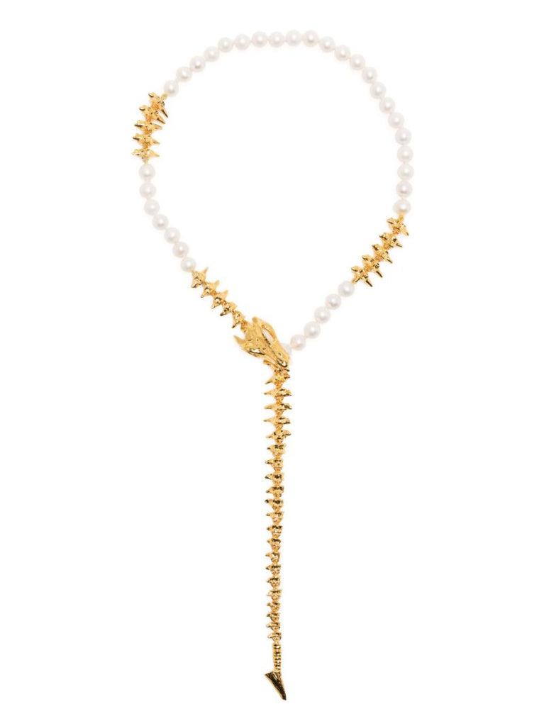 Gold-plated Dragon Pearl Long Necklace