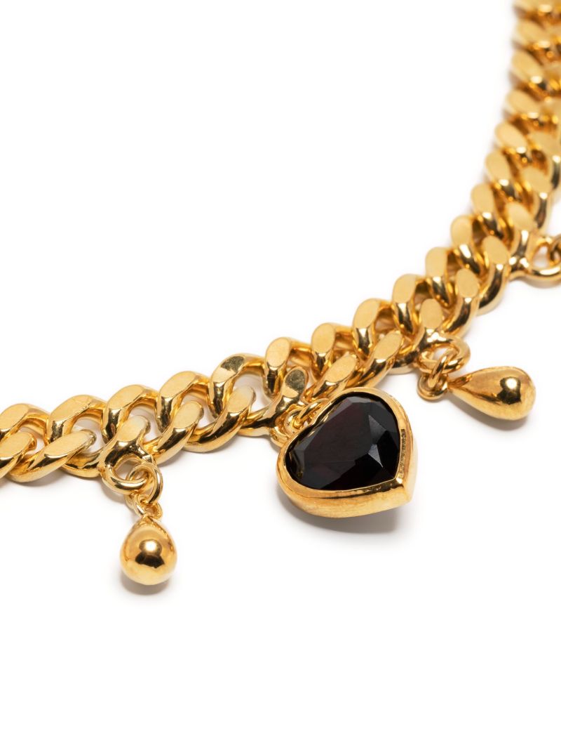 Gold-plated Drop of Heart Pendant Necklace