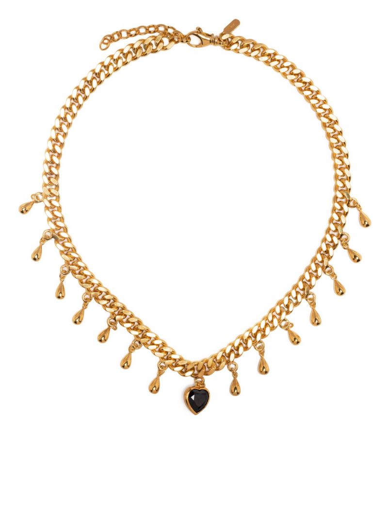 Gold-plated Drop of Heart Pendant Necklace