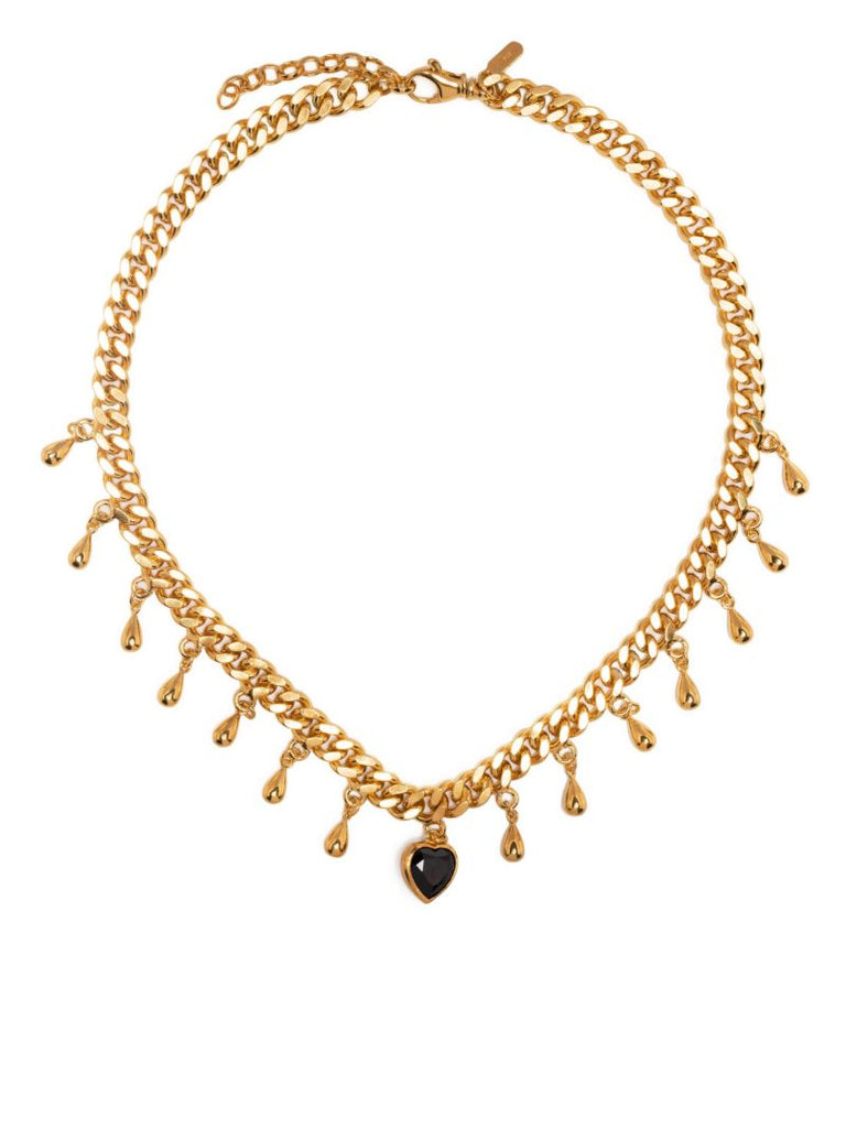 Gold-plated Drop of Heart Pendant Necklace