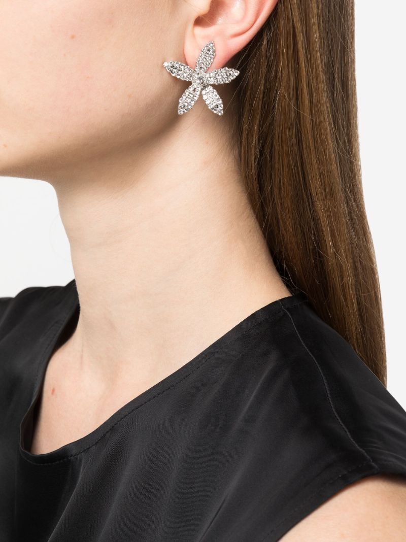 Silver-tone Elena Crystal Stud Earrings