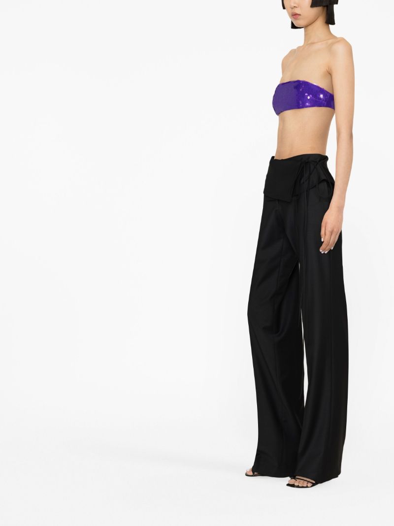 Purple Sequin Embellished Bandeau Top