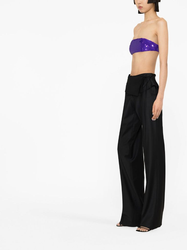 Purple Sequin Embellished Bandeau Top