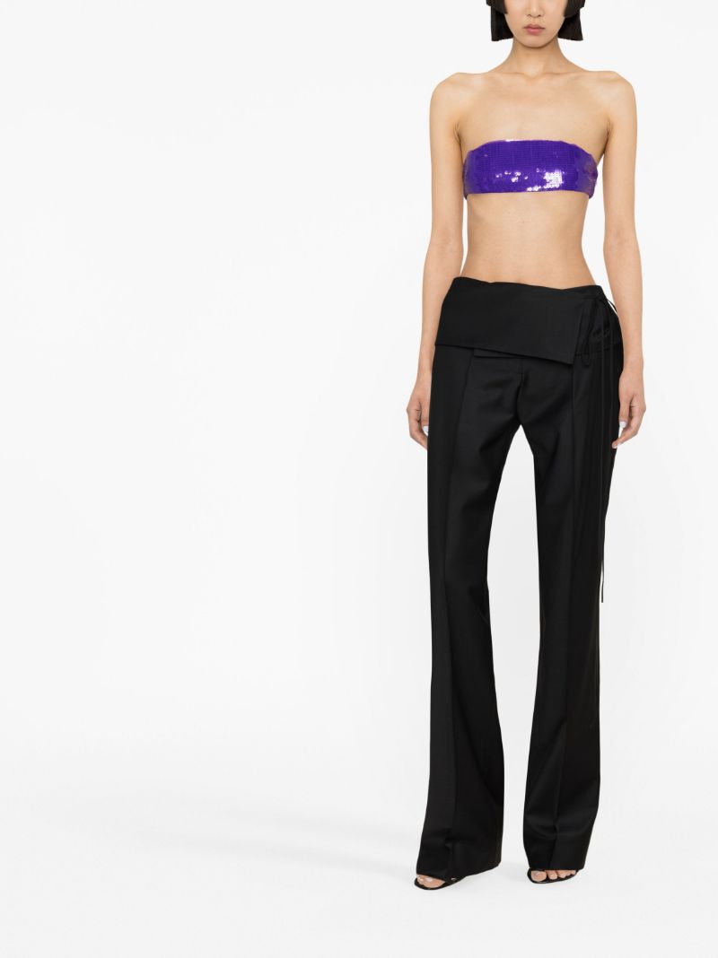 Purple Sequin Embellished Bandeau Top