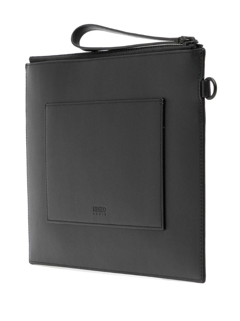Black Paris Large Leather Clutch