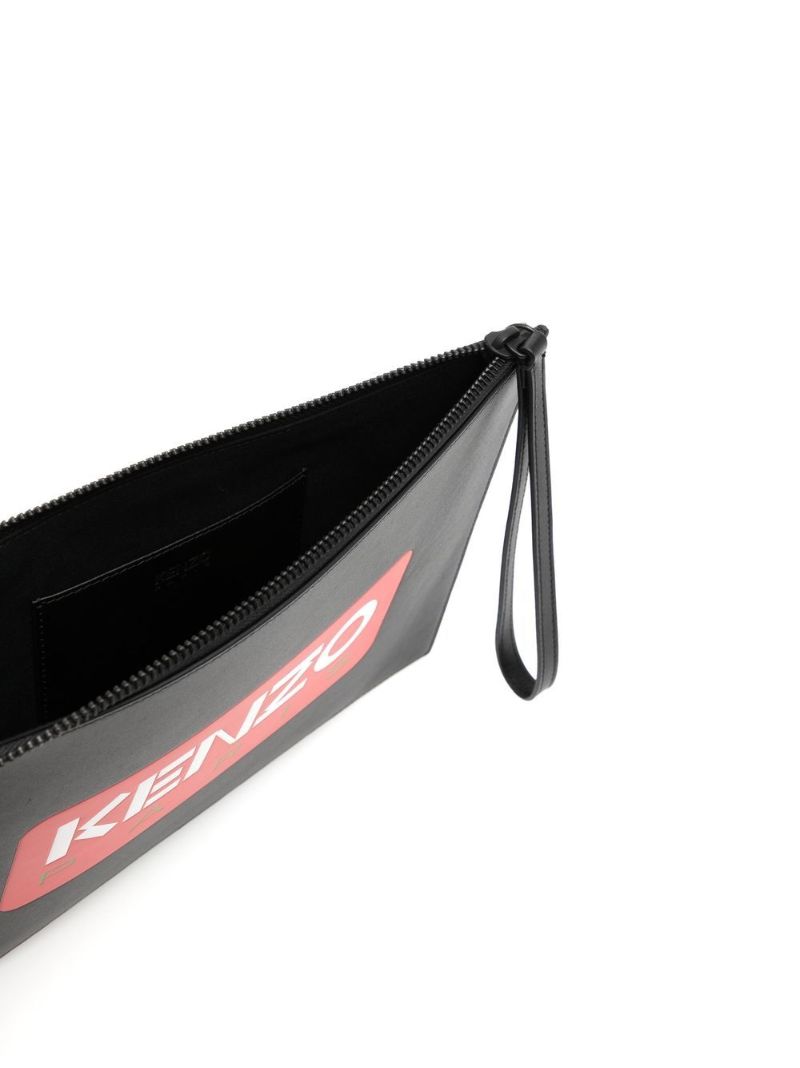Black Paris Large Leather Clutch