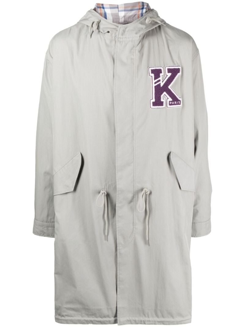 Grey Varsity Cotton Parka Coat