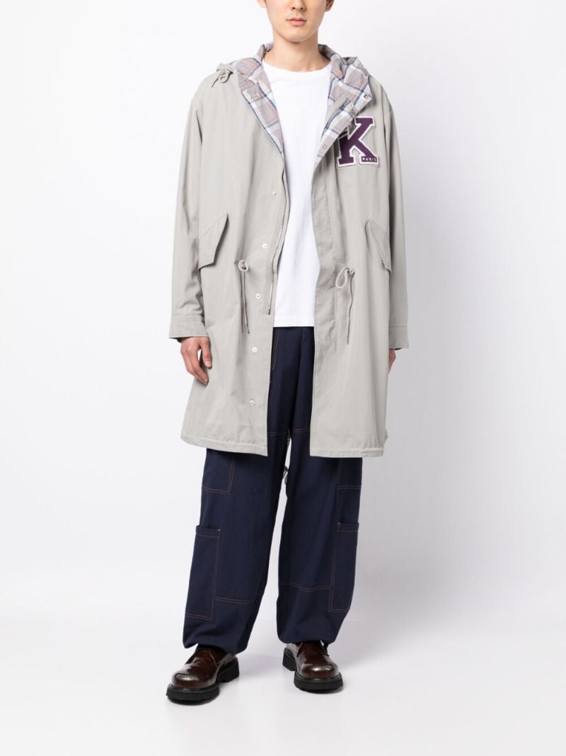 Grey Varsity Cotton Parka Coat