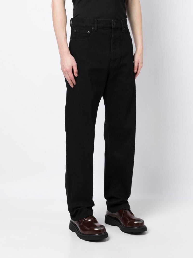 Black Logo Patch Straight-leg Jeans