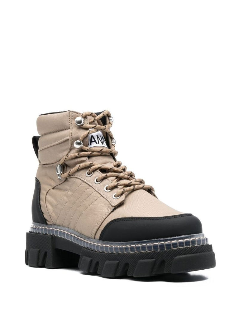 Neutral Lace-up Hiking Boots