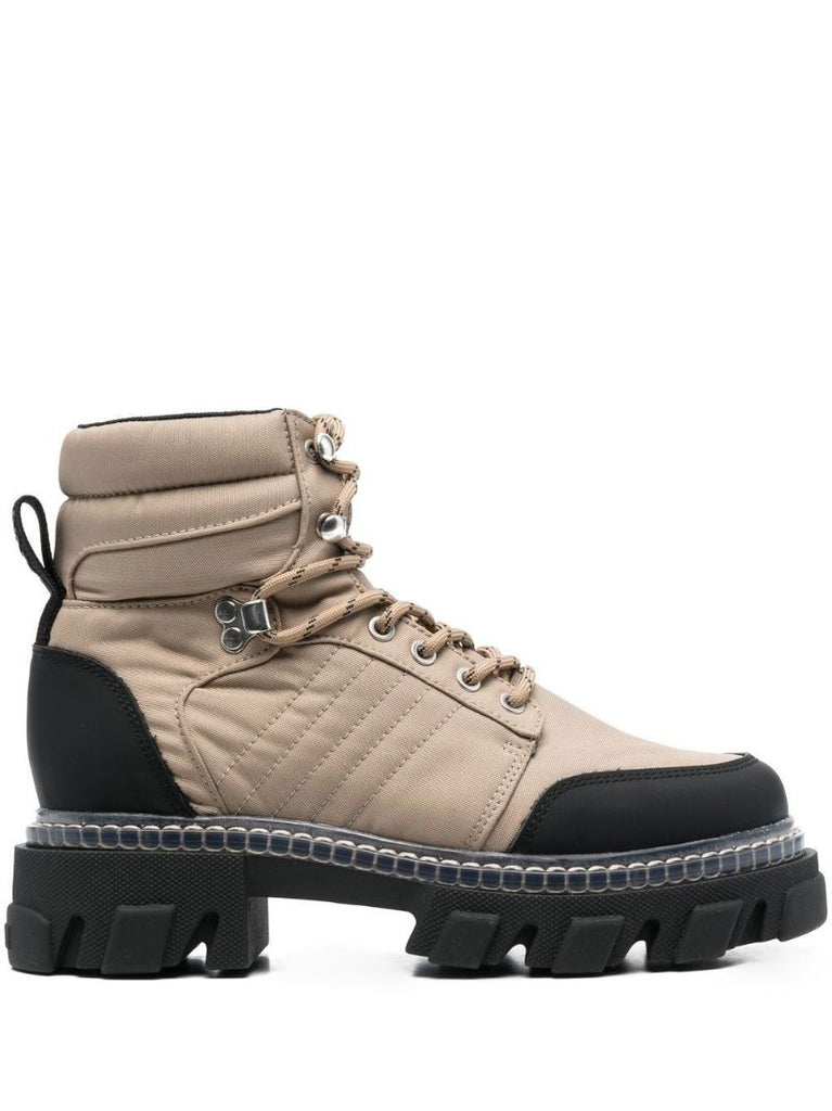 Neutral Lace-up Hiking Boots