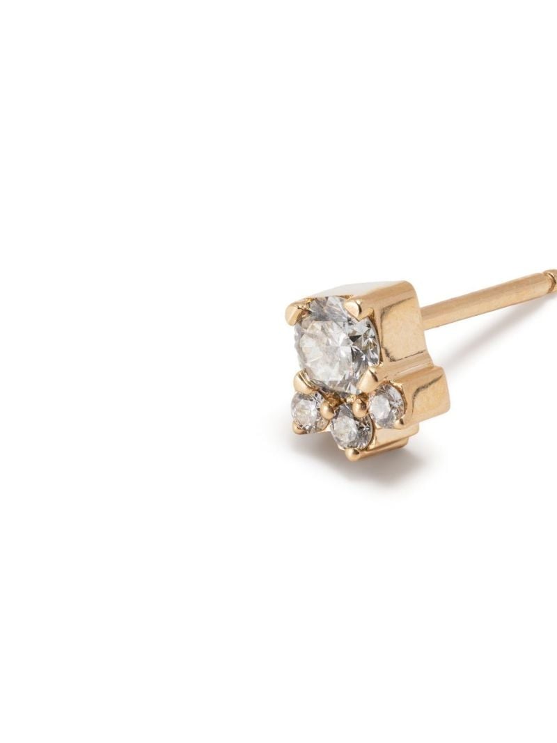 18k Yellow Gold River Trois Diamond Single Stud Earring