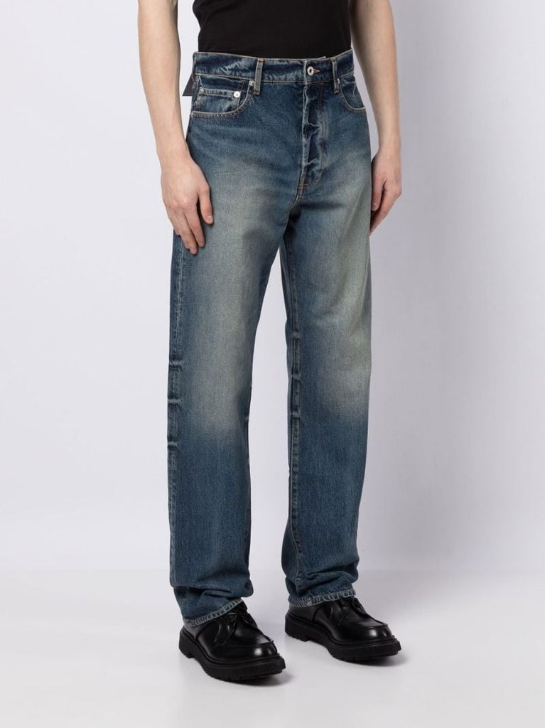 Blue Wide Leg Denim Jeans