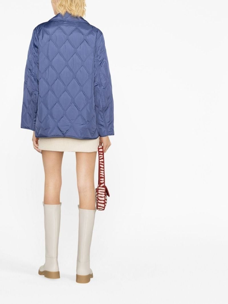Blue Asymmetric Quilted Jacket