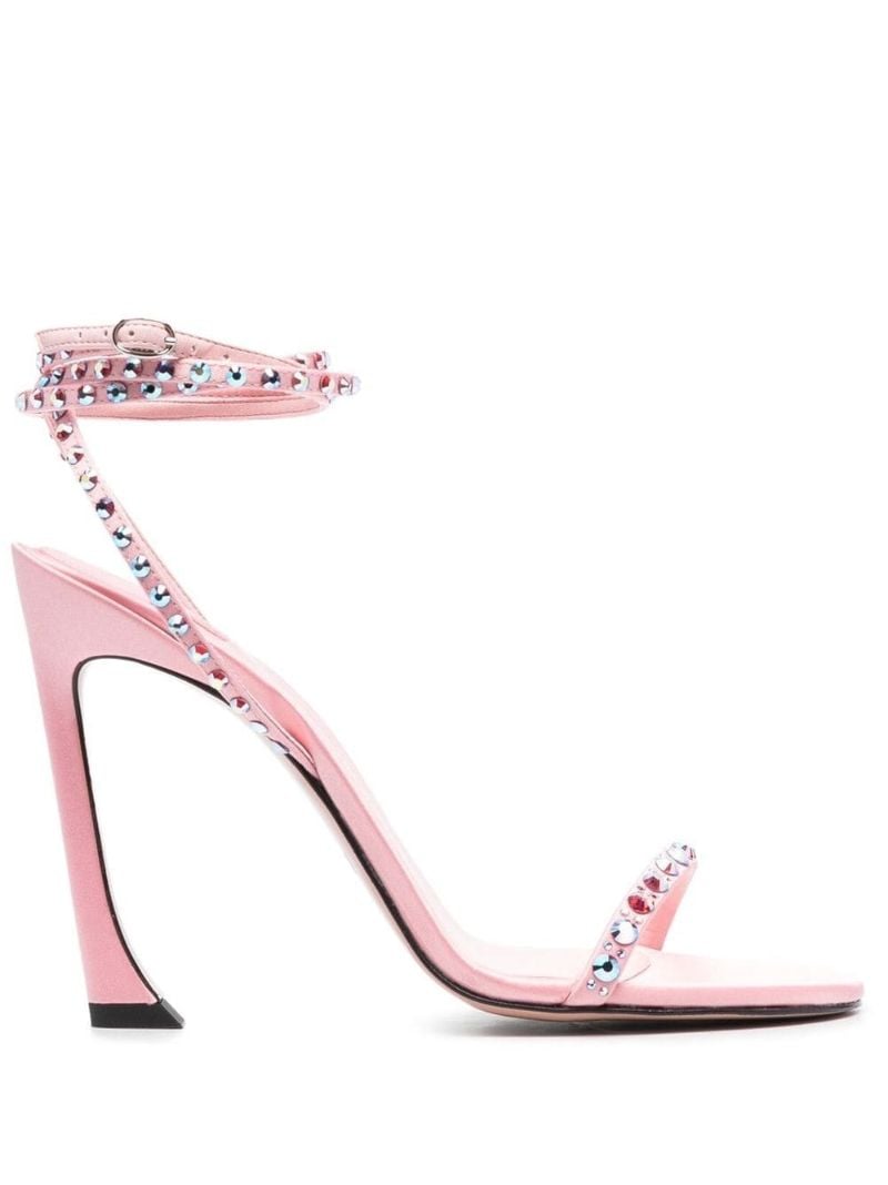 Pink Fade 100 Crystal-embellished Leather Sandals