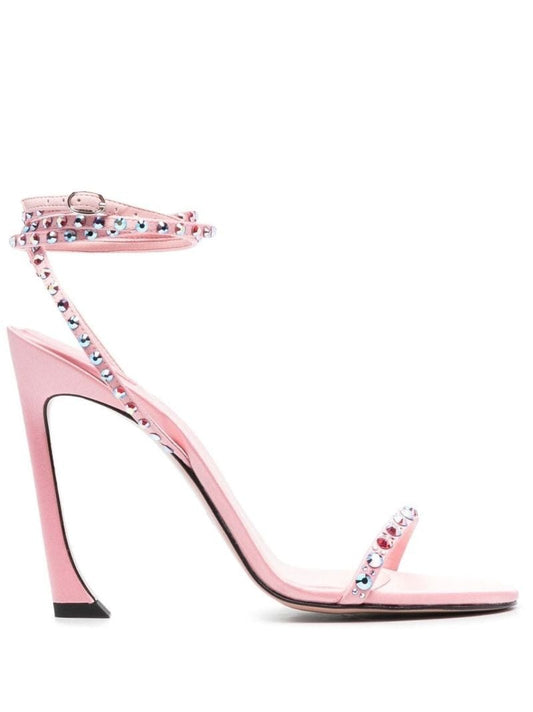 Pink Fade 100 Crystal-embellished Leather Sandals
