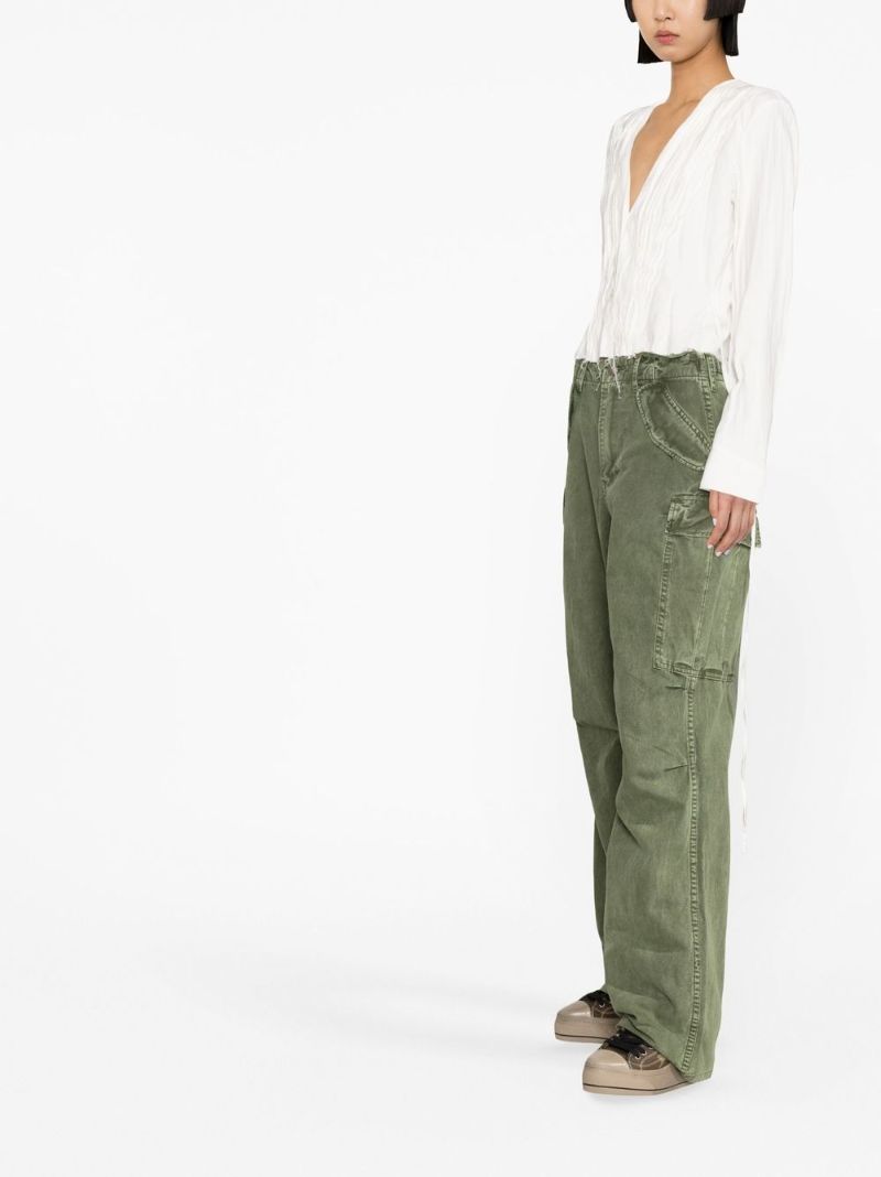 Green Straight Cargo Jeans