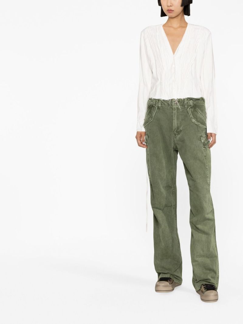 Green Straight Cargo Jeans
