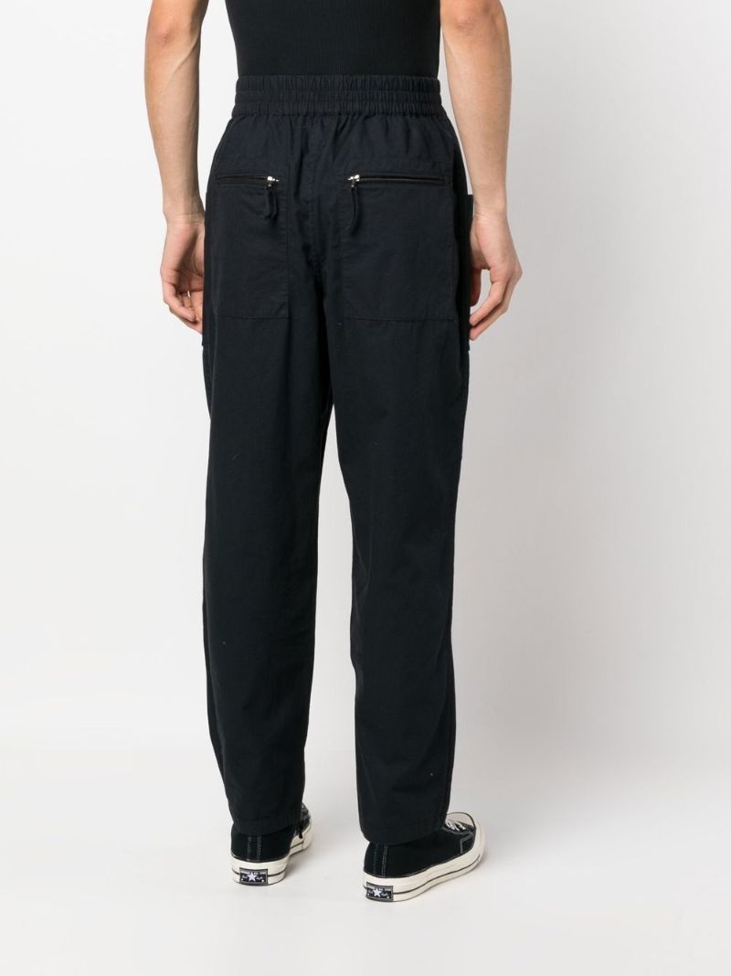 Black Tapered Cargo Trousers