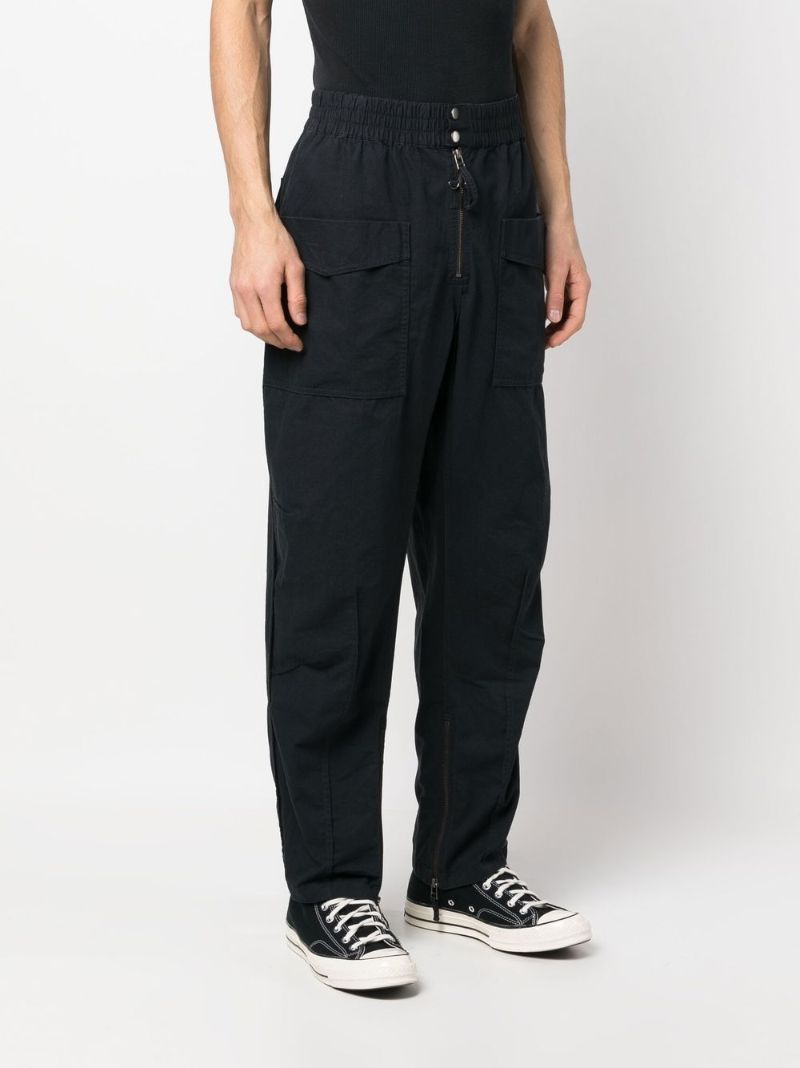 Black Tapered Cargo Trousers