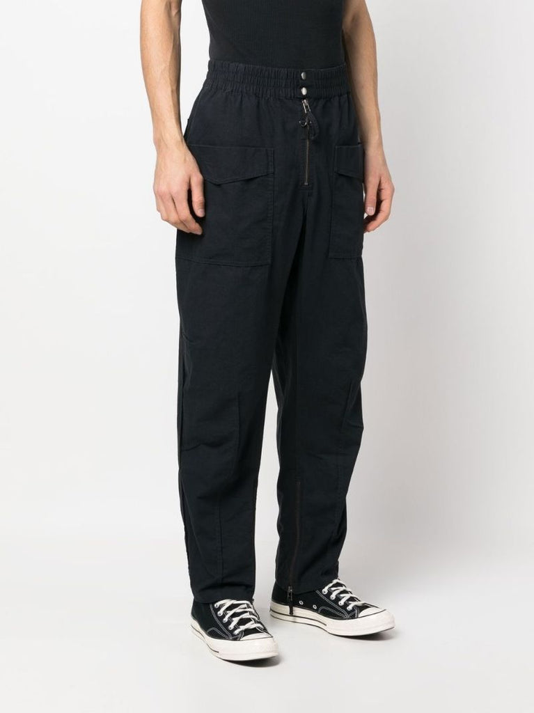 Black Tapered Cargo Trousers