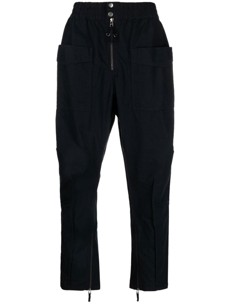 Black Tapered Cargo Trousers