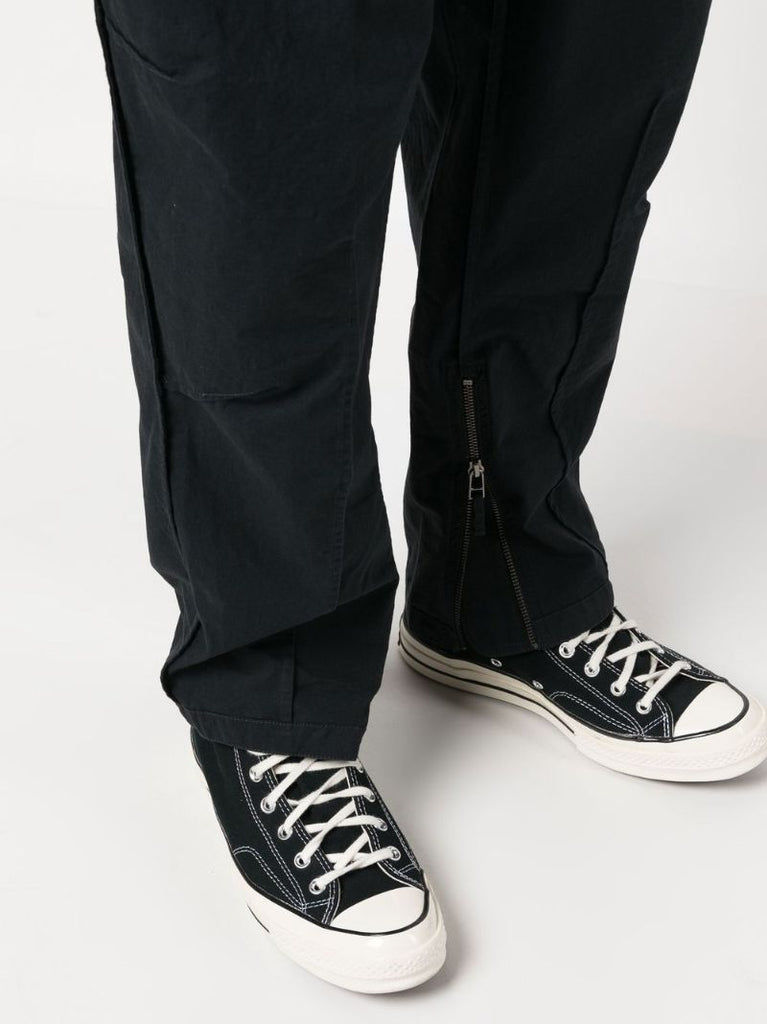 Black Tapered Cargo Trousers