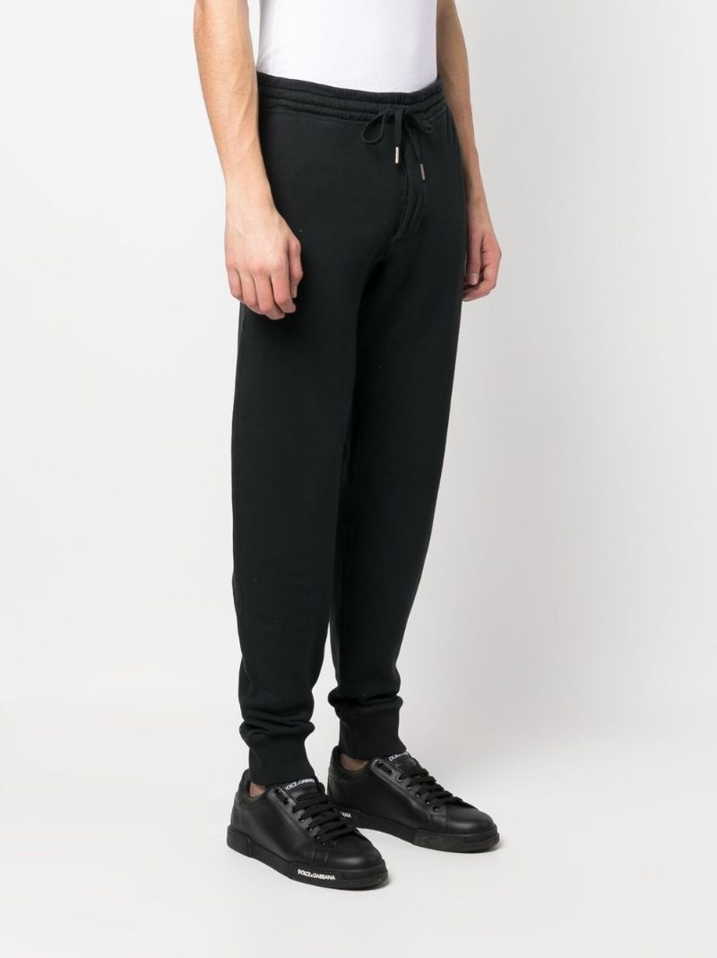 Black Cotton Track Pants