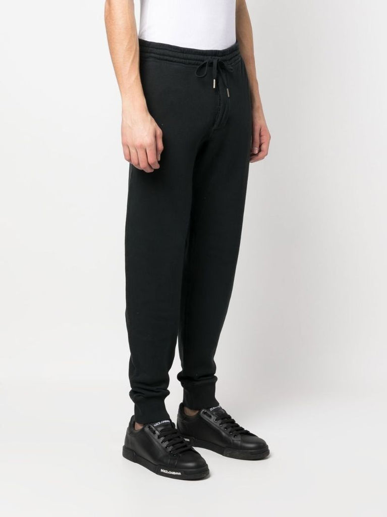 Black Cotton Track Pants
