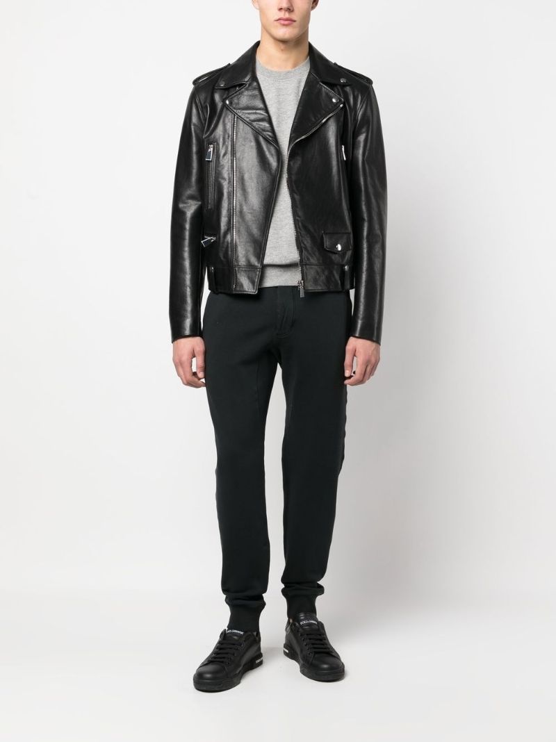 Black Cotton Track Pants
