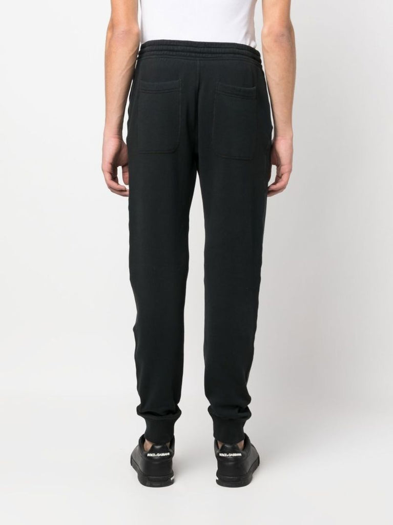 Black Cotton Track Pants