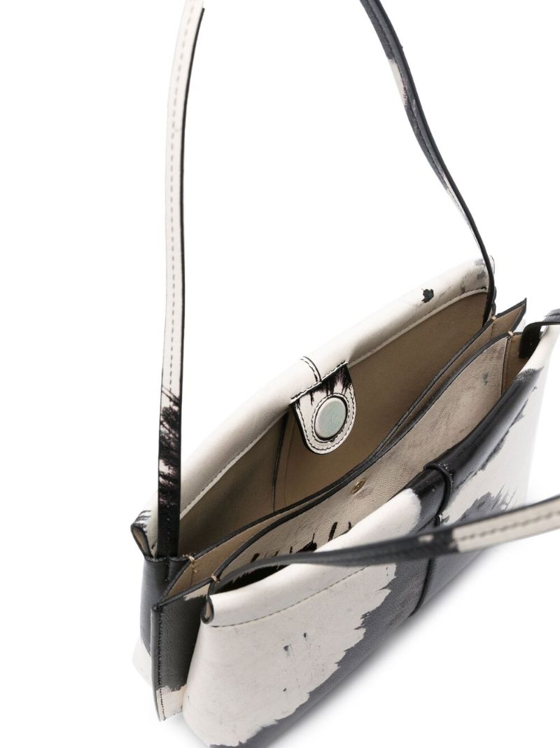 Black Carly Dye Print Leather Shoulder Bag