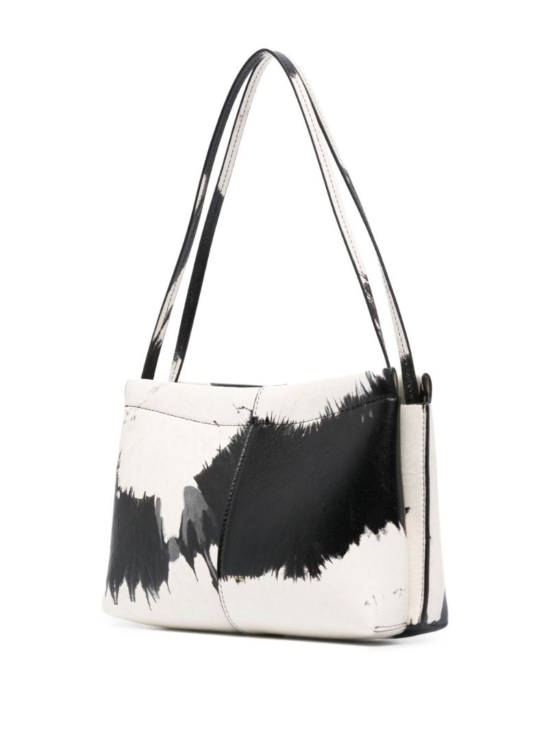 Black Carly Dye Print Leather Shoulder Bag
