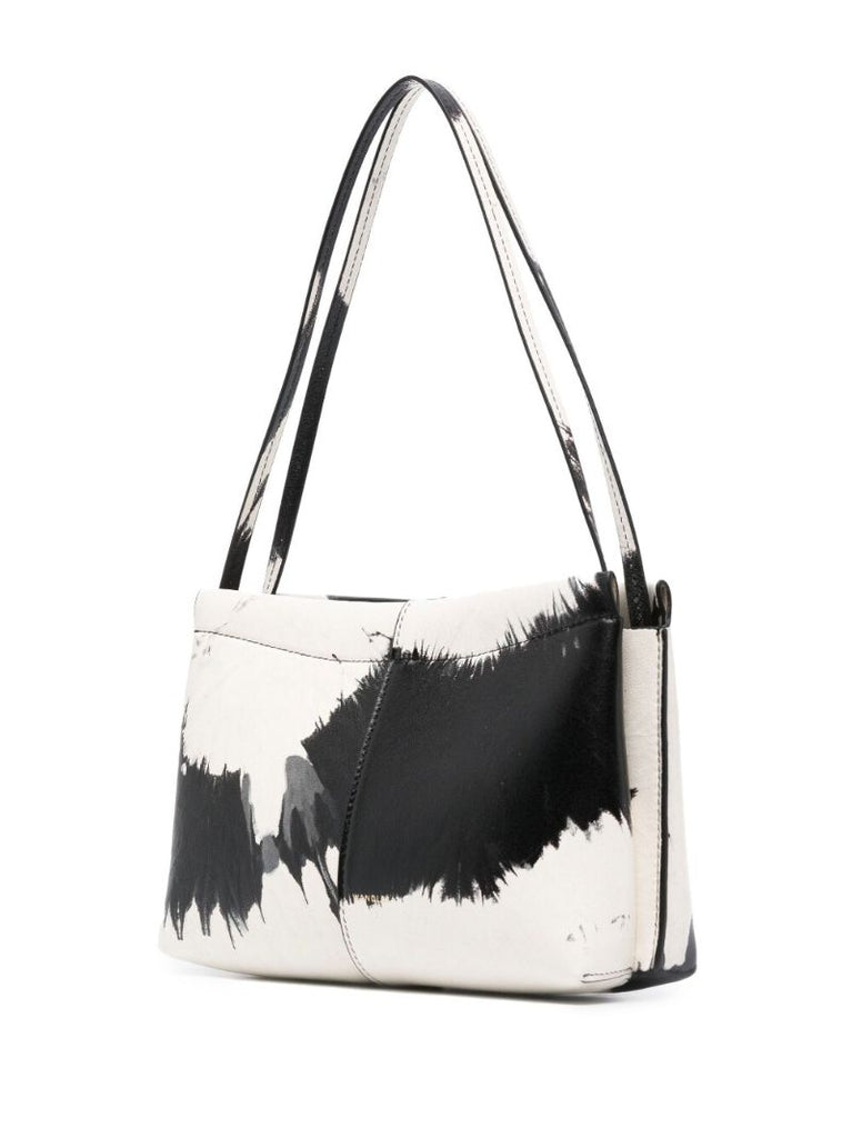 Black Carly Dye Print Leather Shoulder Bag