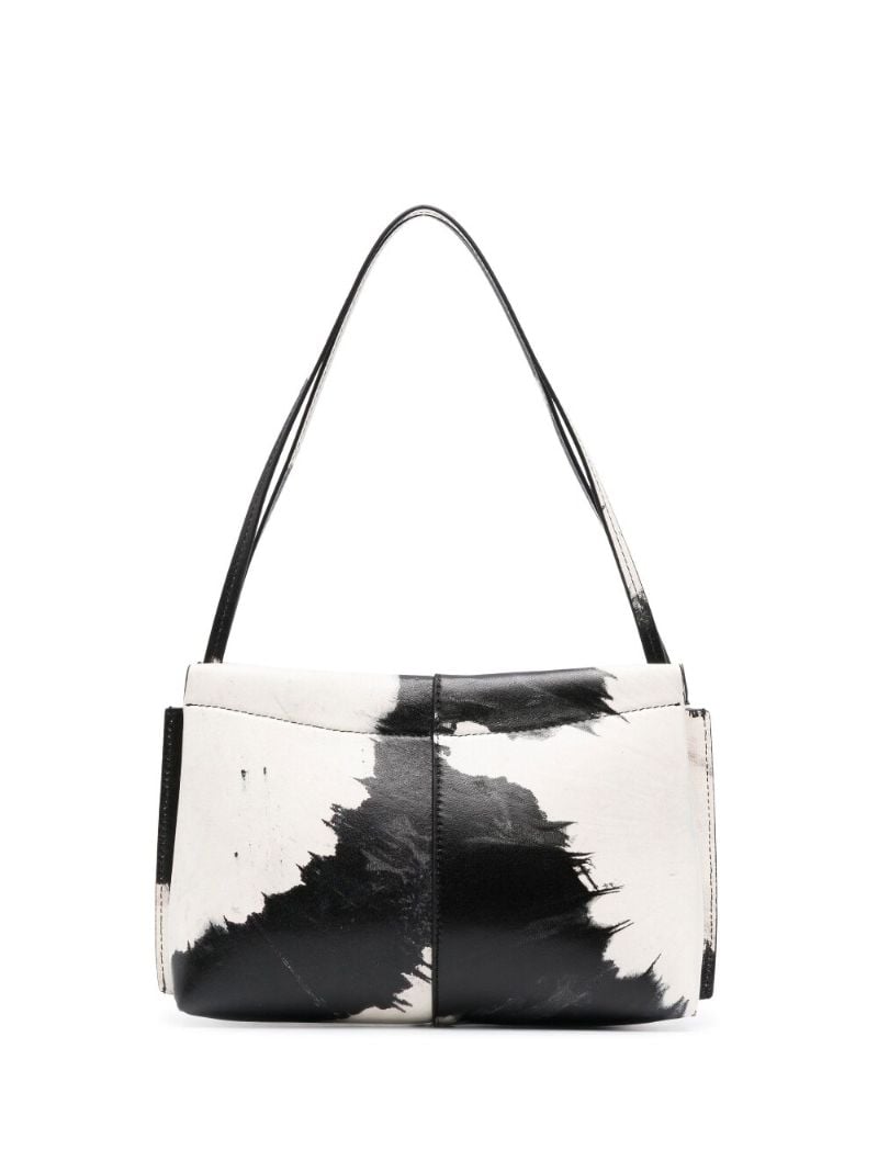 Black Carly Dye Print Leather Shoulder Bag