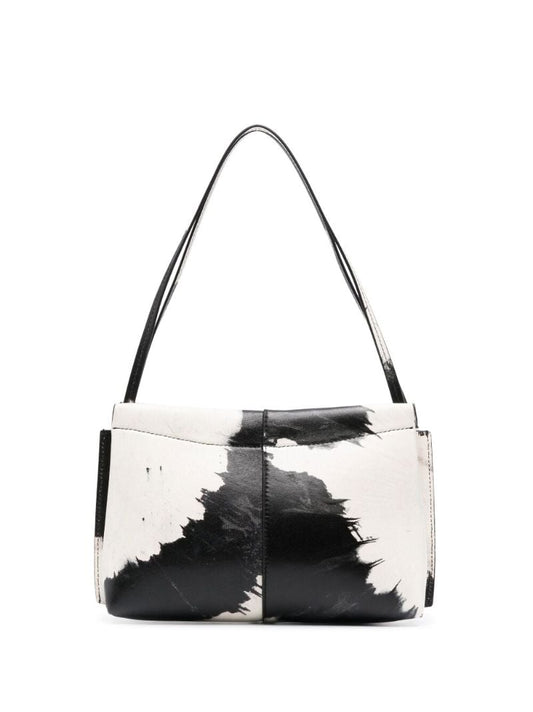 Black Carly Dye Print Leather Shoulder Bag